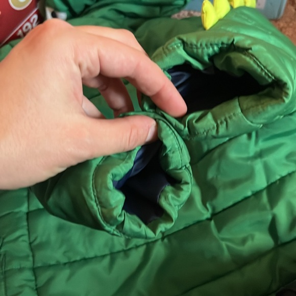 Green Puffer Jacket with Cartoon Hood - Picture 3 of 6